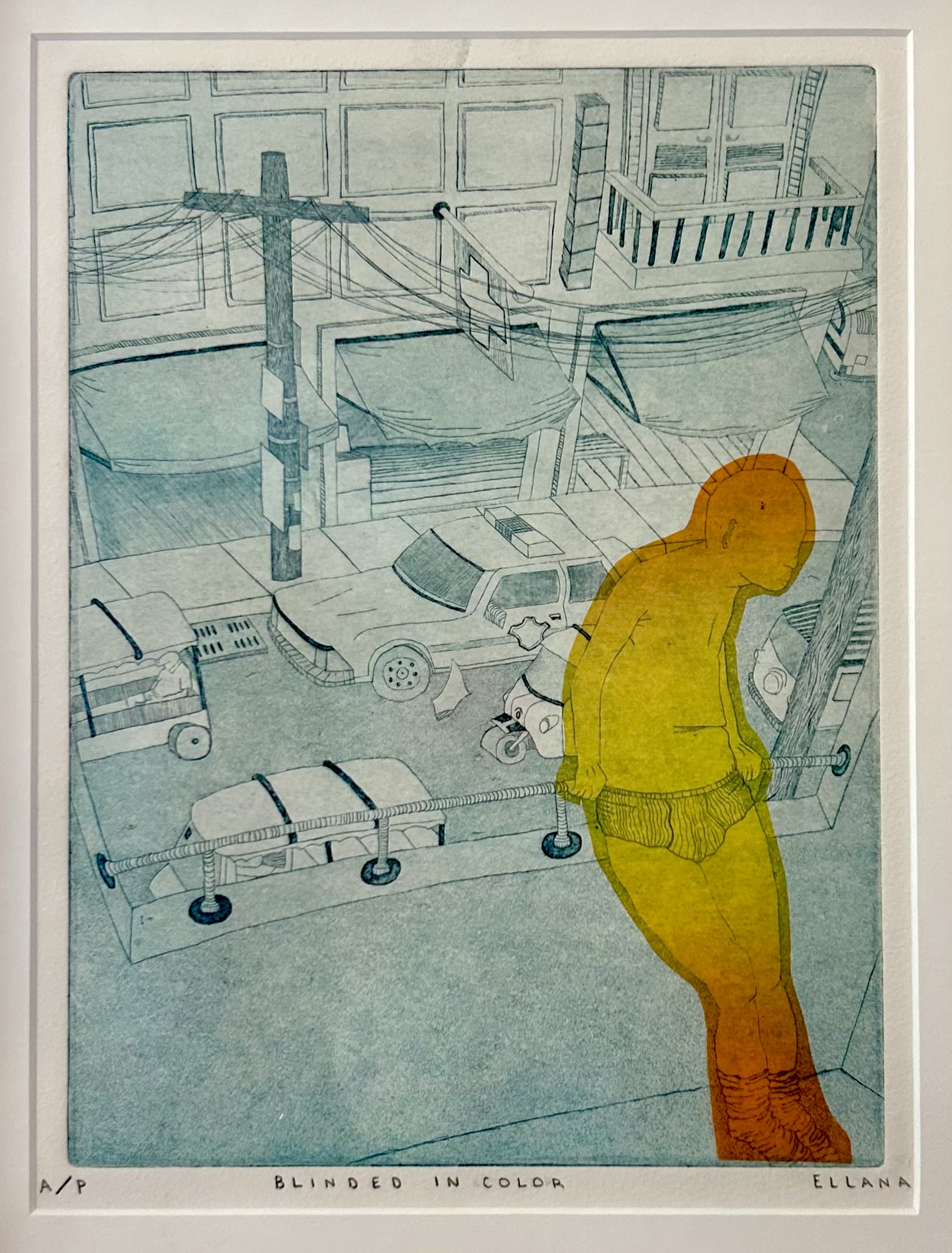 Blinded in Color, intaglio print, Spring 2023